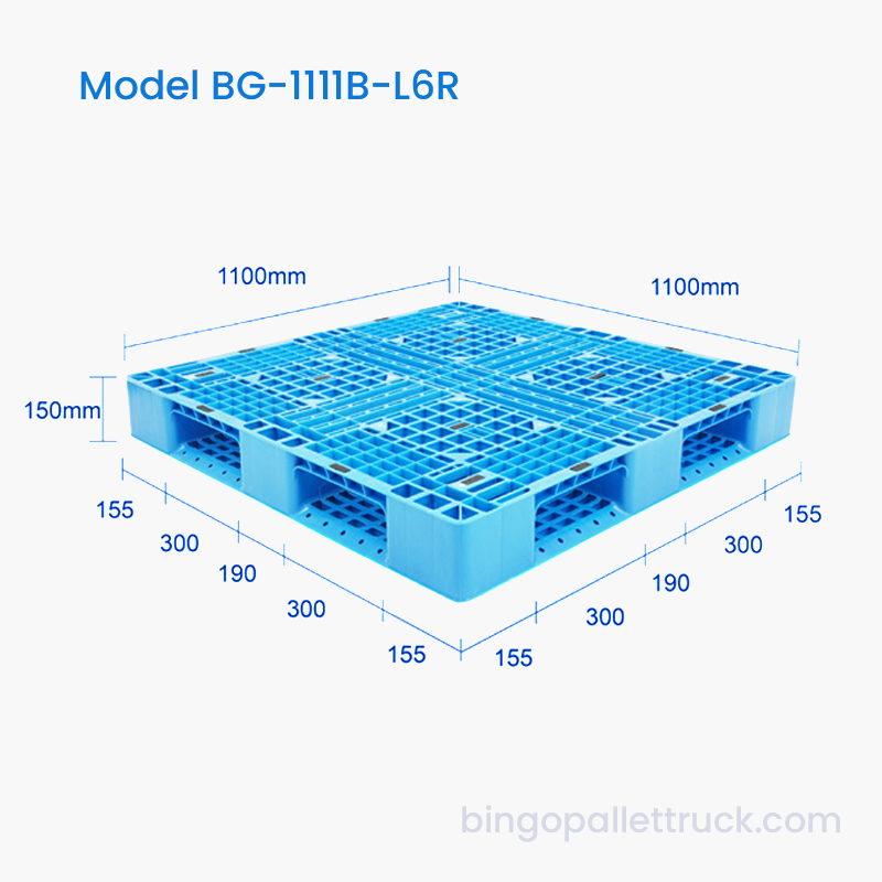 пластиковый поддон с шестью бегунками 1100x1100 мм для использования на складе холодильного хранения