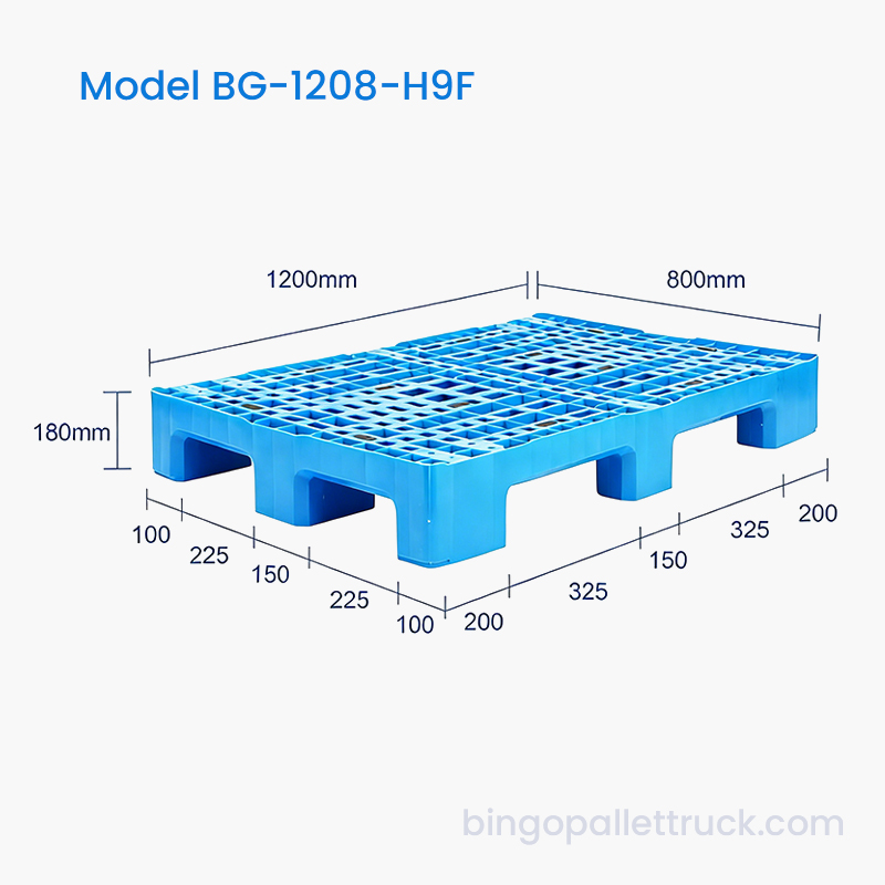 1200x800 мм для тяжелого режима работы 9-ноги пластиковый поддон HDPE для логистики