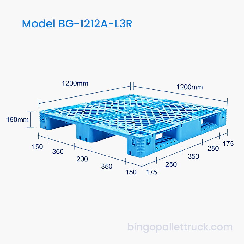 Экономичный поддон с 3 направляющими размером 1200x1200 мм, стальными стержнями и надежной грузоподъемностью