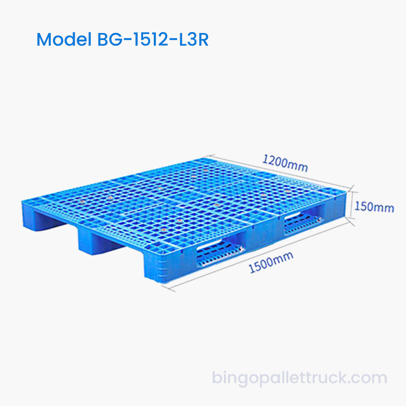 Пластиковый поддон из HDPE с 3 направляющими 1500 × 1200 мм для склада и логистики