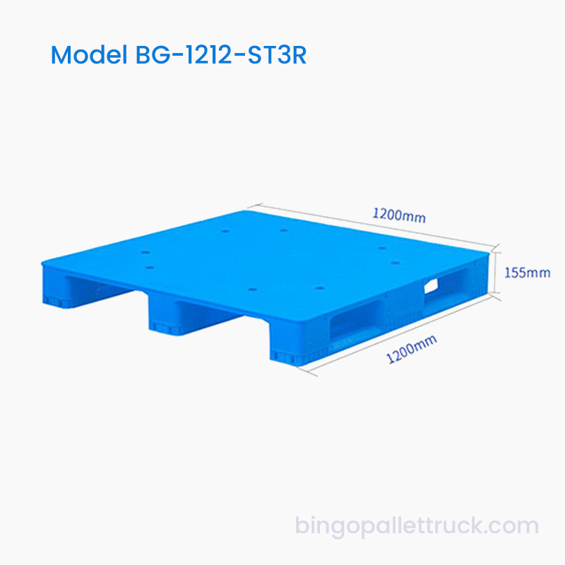 1200x1200mm Твердый верхний пластиковый поддон с тремя направляющими для тяжелой логистики