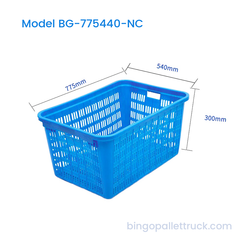 144L HDPE Nestable пластиковая корзина для продукции ящика для фруктов супермаркета